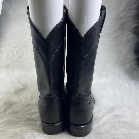 Vintage Laredo Made in USA Leather Cowboy Western Black Riding Mens Boots 9M main image 3